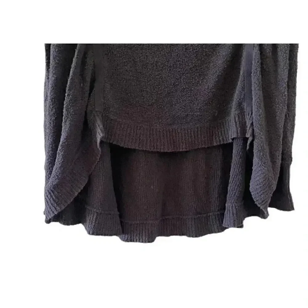 Free People Brown Cowl Neck Sweater High Low Bohemian Festival Gypsy Size S #126